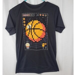TEK GEAR Kids‎ Black Basketball Graphic T-Shirt Activewear Top